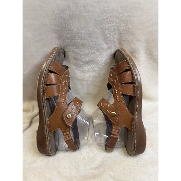 NATURALIZER Brown Leather Strappy Sandals Lot Of 2 Comfort Summer Size 10 READ - Picture 7 of 16